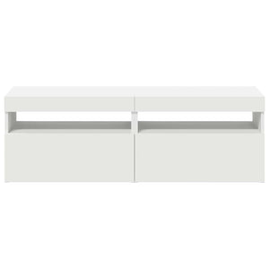 Έπιπλα Τηλεόρασης με LED 2 τεμ. Λευκά 60 x 35 x 40 εκ. - Pakobazaar