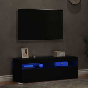 Έπιπλα Τηλεόρασης με LED 2 τεμ. Μαύρα 60 x 35 x 40 εκ.