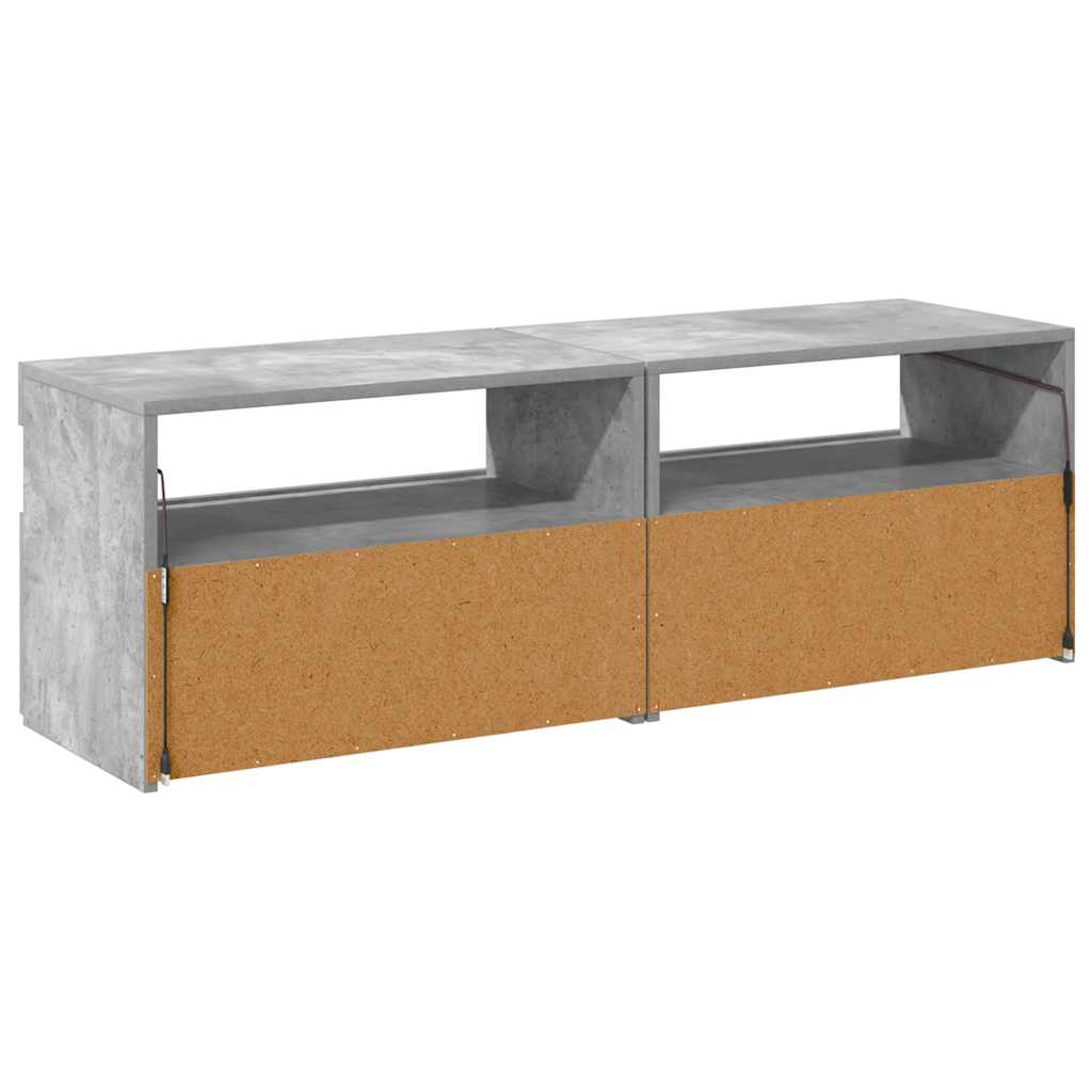 Έπιπλα Τηλεόρασης με LED 2 τεμ. Γκρι Σκυροδέματος 60x35x40 εκ. - Pakobazaar