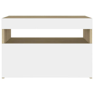 Έπιπλο Τηλεόρασης με LED Λευκό & Sonoma Δρυς 60 x 35 x 40 εκ.