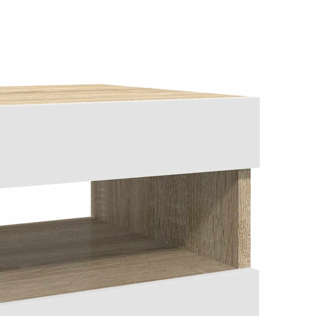 Έπιπλα Τηλεόρασης με LED 2 τεμ. Λευκά/Sonoma Δρυς 60x35x40 εκ.