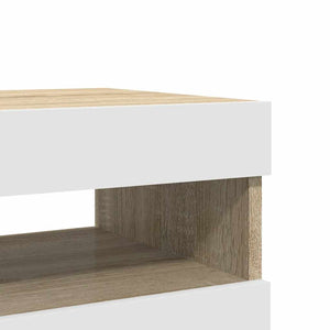 Έπιπλα Τηλεόρασης με LED 2 τεμ. Λευκά/Sonoma Δρυς 60x35x40 εκ.