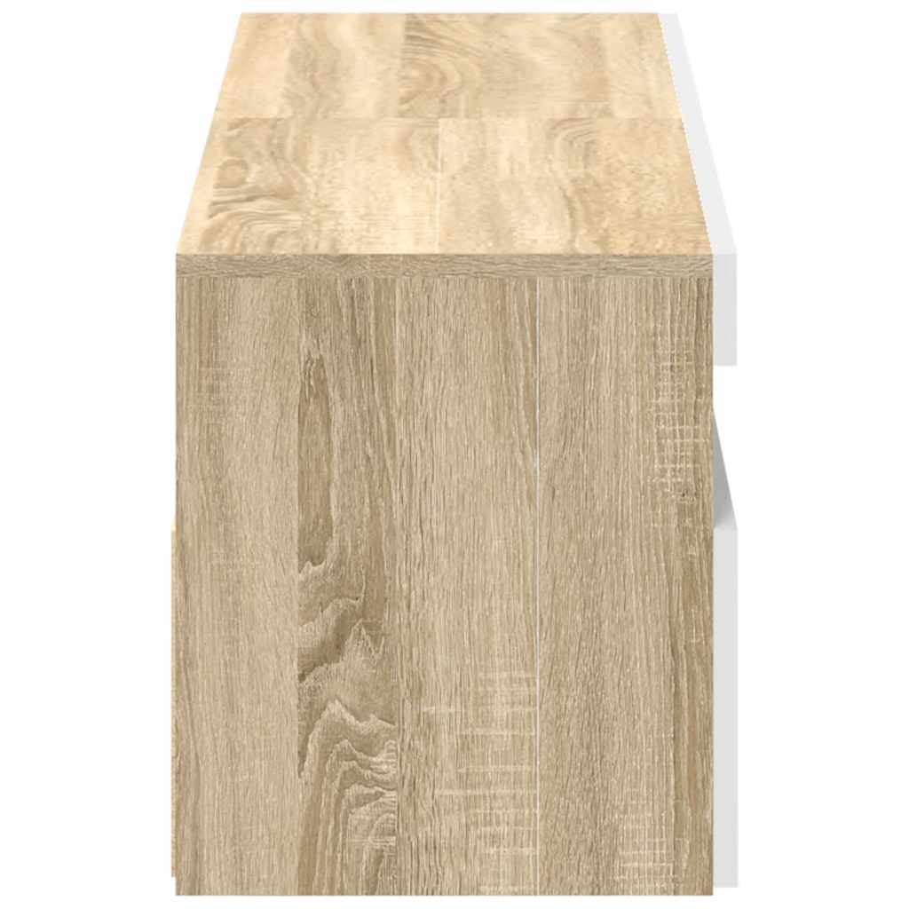 Έπιπλα Τηλεόρασης με LED 2 τεμ. Λευκά/Sonoma Δρυς 60x35x40 εκ.