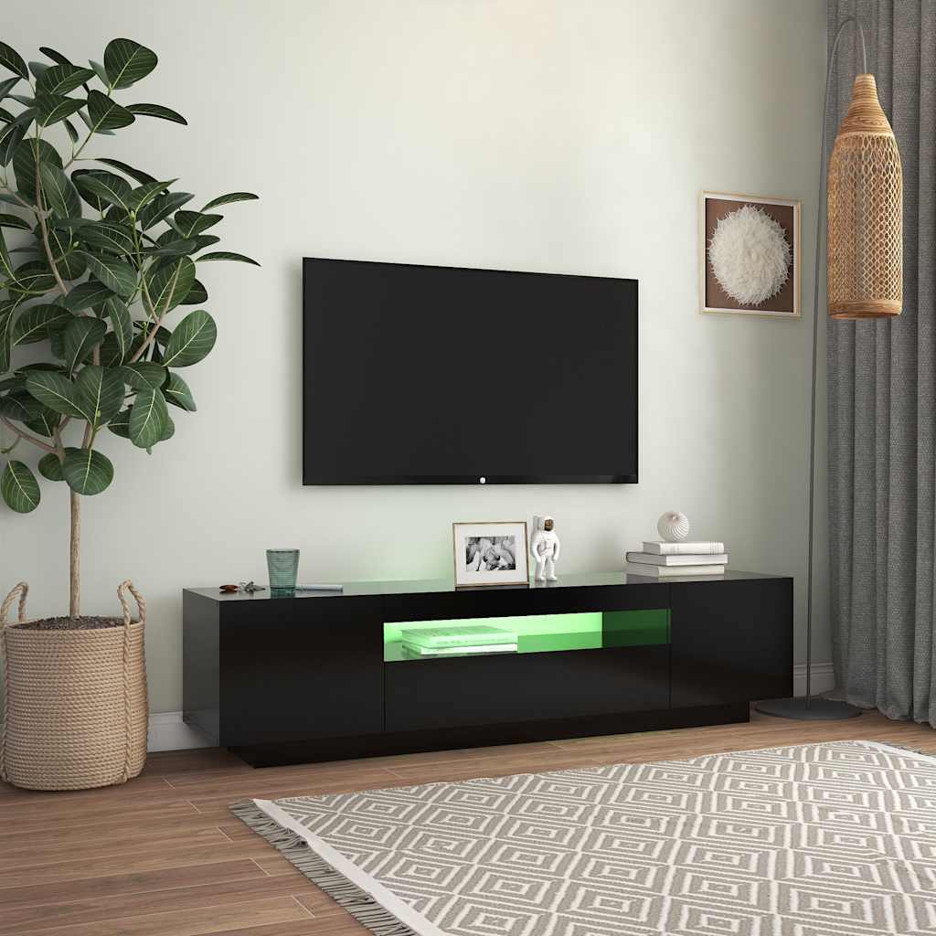 Έπιπλο Τηλεόρασης με LED Μαύρο 160x35x40 εκ. - Pakobazaar