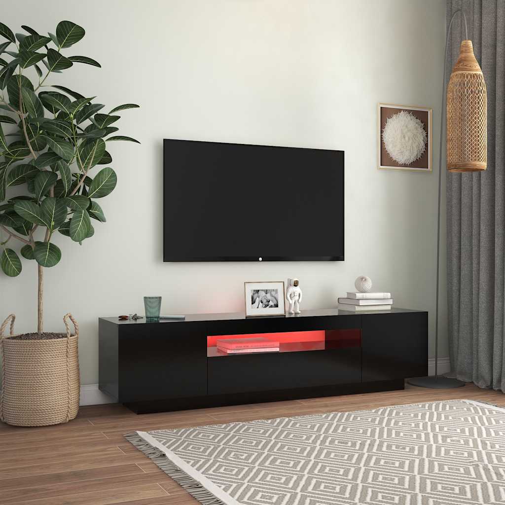 Έπιπλο Τηλεόρασης με LED Μαύρο 160x35x40 εκ. - Pakobazaar