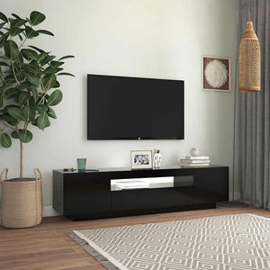 Έπιπλο Τηλεόρασης με LED Μαύρο 160x35x40 εκ. - Pakobazaar