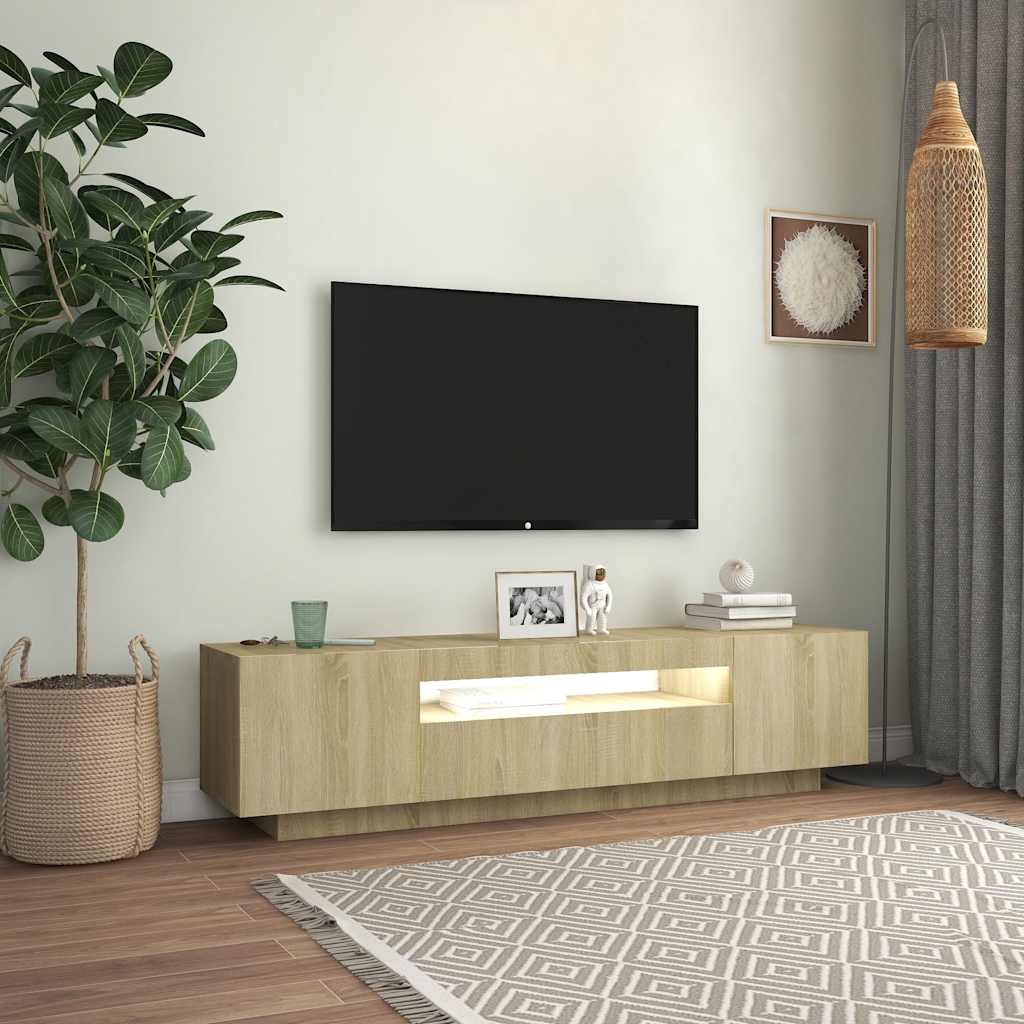 Έπιπλο Τηλεόρασης με LED Sonoma Δρυς 160 x 35 x 40 εκ. - Pakobazaar
