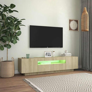 Έπιπλο Τηλεόρασης με LED Sonoma Δρυς 160 x 35 x 40 εκ. - Pakobazaar