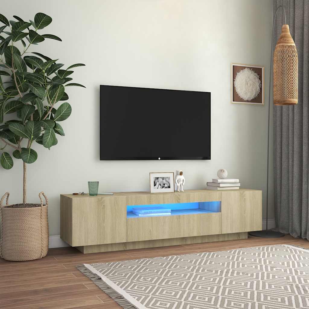 Έπιπλο Τηλεόρασης με LED Sonoma Δρυς 160 x 35 x 40 εκ. - Pakobazaar