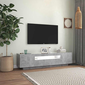 Έπιπλο Τηλεόρασης με LED Γκρι Σκυροδέματος 160 x 35 x 40 εκ. - Pakobazaar