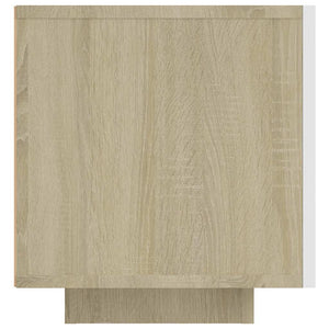 Έπιπλο Τηλεόρασης με LED Λευκό & Sonoma Δρυς 160 x 35 x 40 εκ.