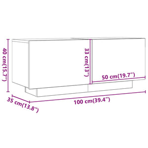 Έπιπλο Τηλεόρασης Λευκό/Sonoma Δρυς 100x35x40 εκ. Μοριοσανίδα