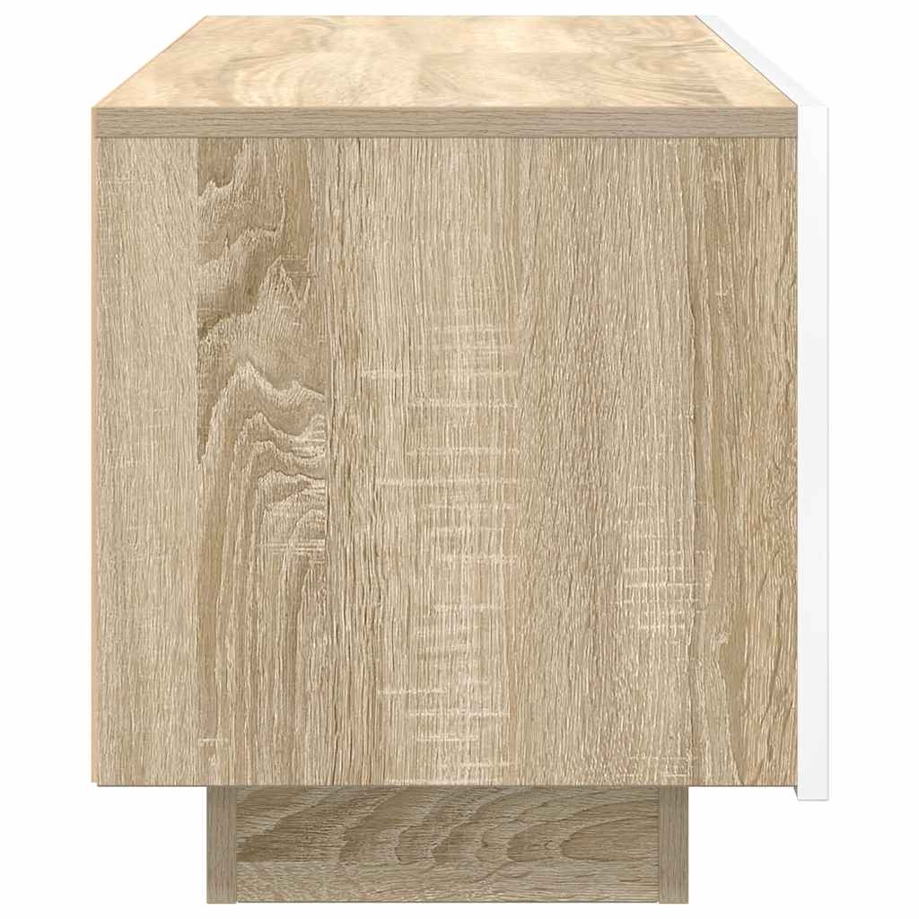 Έπιπλο Τηλεόρασης Λευκό/Sonoma Δρυς 100x35x40 εκ. Μοριοσανίδα