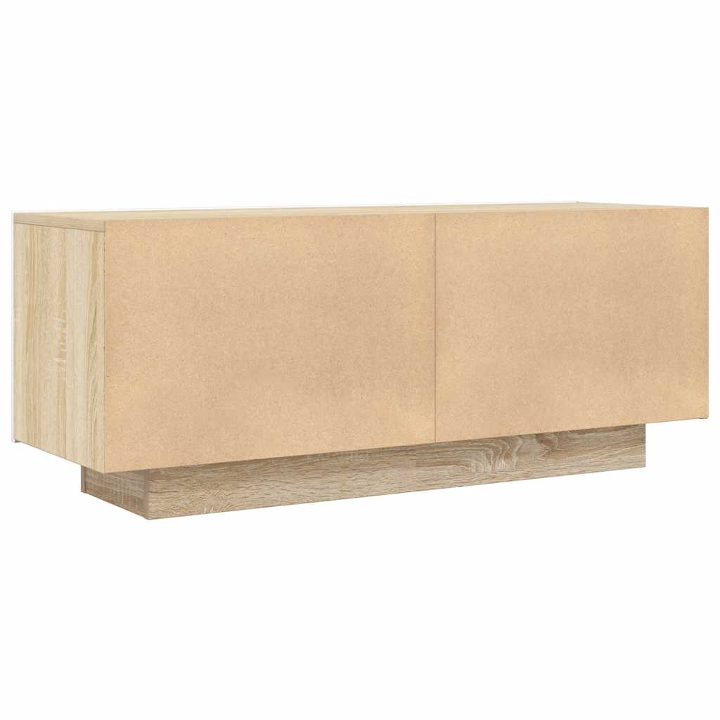 Έπιπλο Τηλεόρασης Λευκό/Sonoma Δρυς 100x35x40 εκ. Μοριοσανίδα