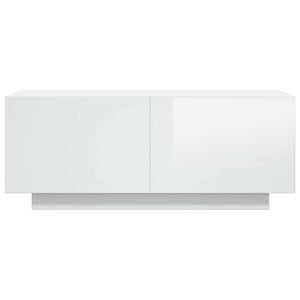 Έπιπλο Τηλεόρασης Γυαλ. Λευκό 100x35x40 εκ. Επεξεργασμένο Ξύλο