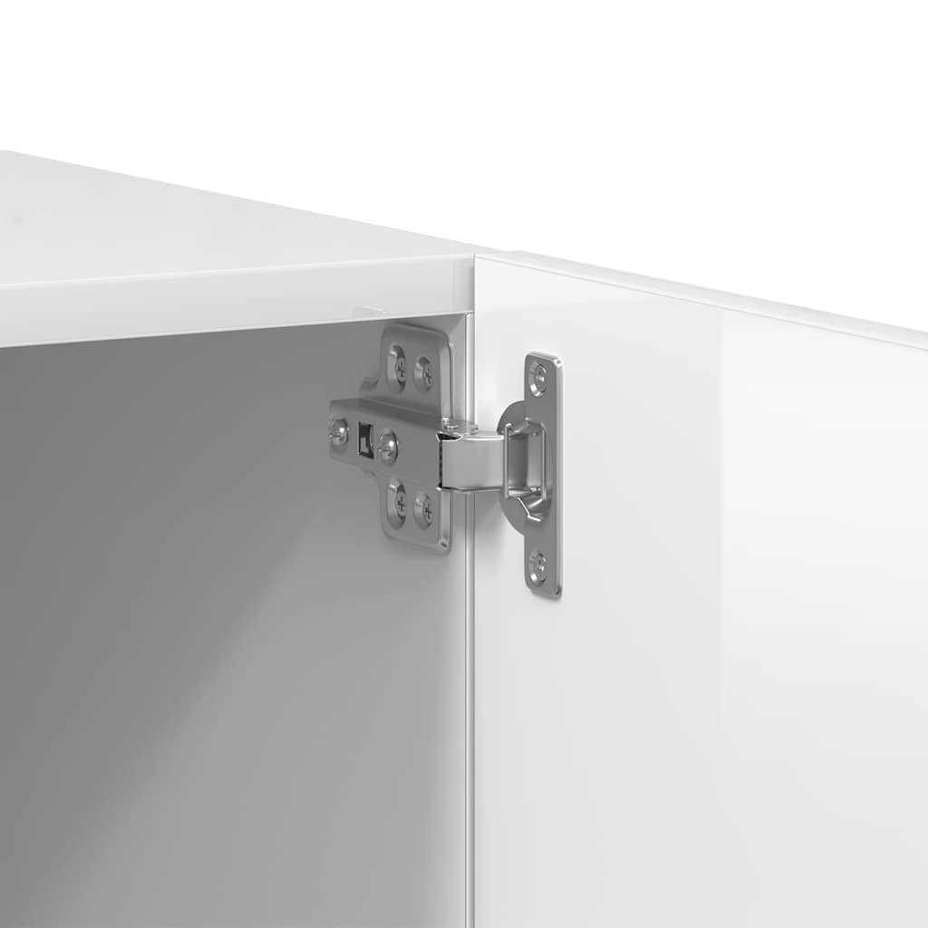 Έπιπλο Τηλεόρασης Γυαλ. Λευκό 100x35x40 εκ. Επεξεργασμένο Ξύλο