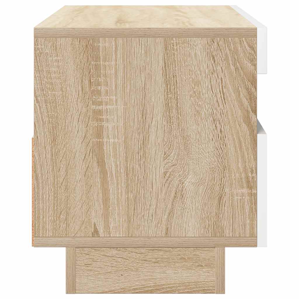 Έπιπλο Τηλεόρασης με LED Λευκό & Sonoma Δρυς 80 x 35 x 40 εκ.