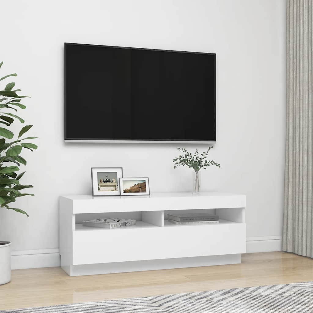 Έπιπλο Τηλεόρασης με LED Λευκό 100 x 35 x 40 εκ. - Pakobazaar
