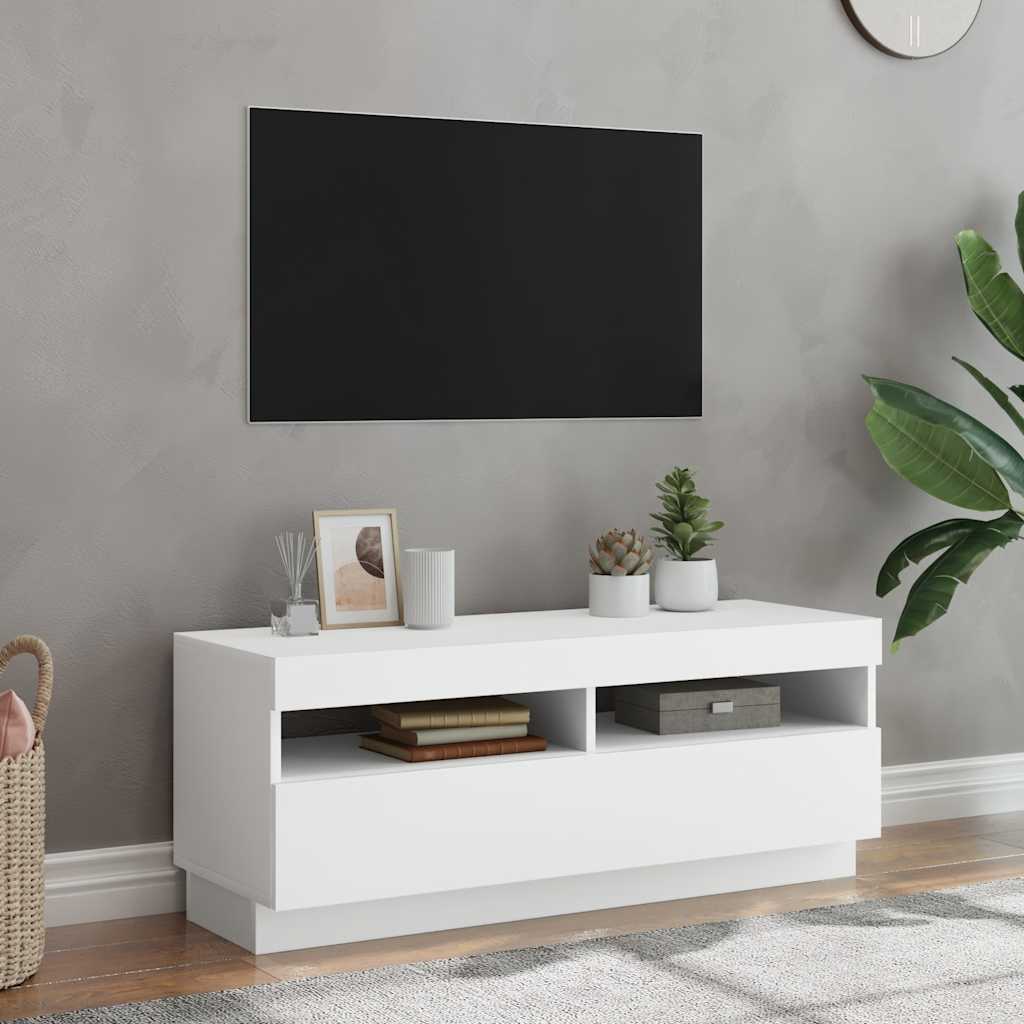 Έπιπλο Τηλεόρασης με LED Λευκό 100 x 35 x 40 εκ. - Pakobazaar