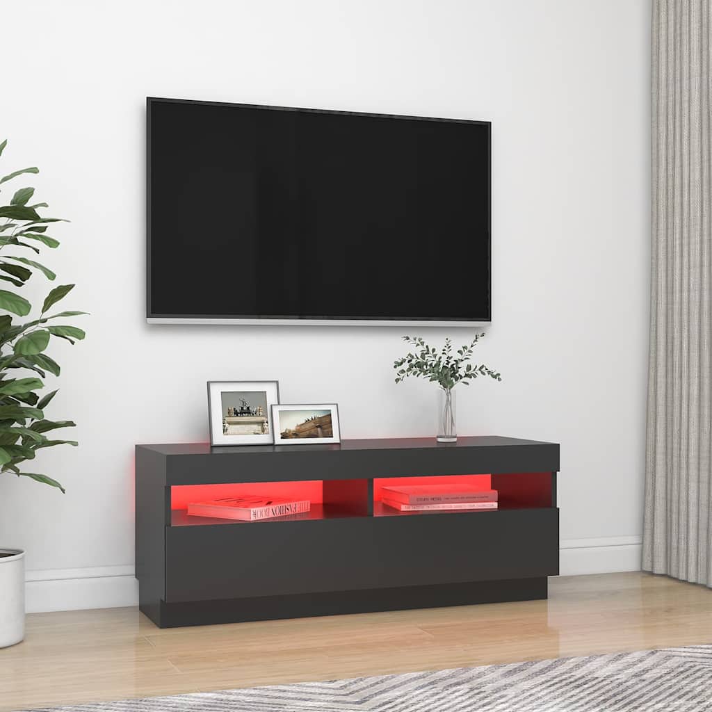Έπιπλο Τηλεόρασης με Φωτισμό LED Γκρι 100 x 35 x 40 εκ.