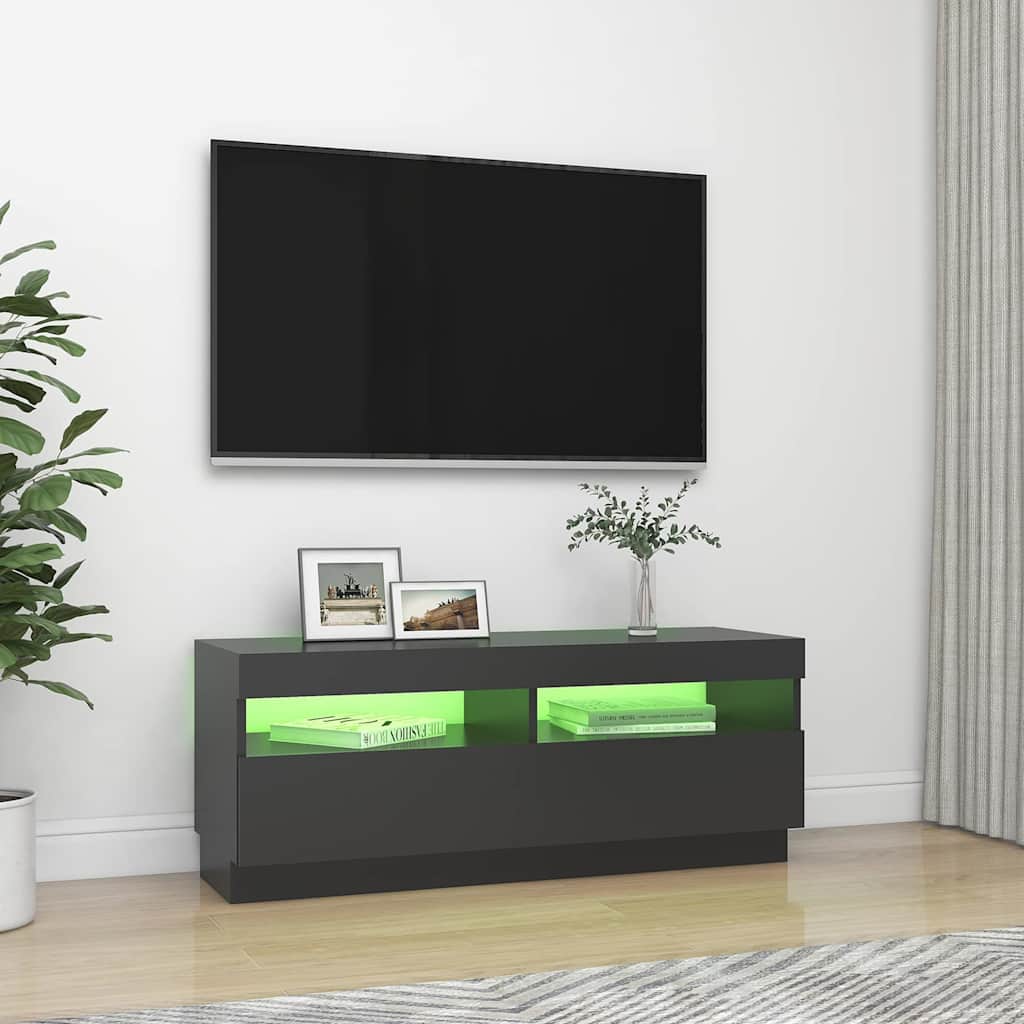 Έπιπλο Τηλεόρασης με Φωτισμό LED Γκρι 100 x 35 x 40 εκ.