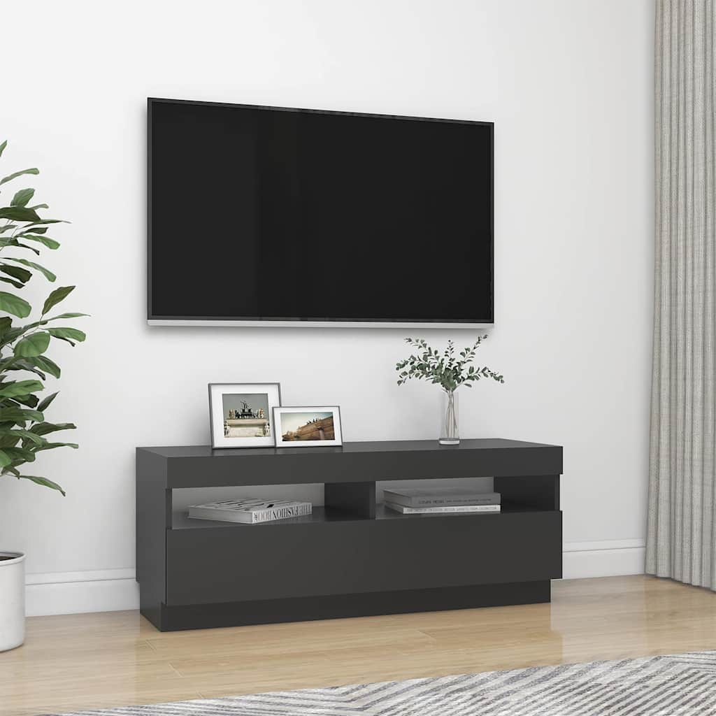 Έπιπλο Τηλεόρασης με Φωτισμό LED Γκρι 100 x 35 x 40 εκ.
