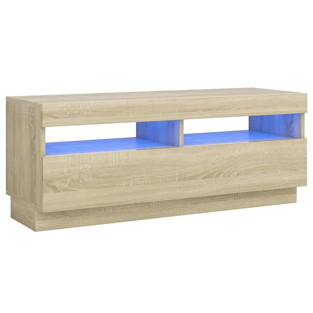 Έπιπλο Τηλεόρασης με Φωτισμό LED Sonoma Δρυς 100 x 35 x 40 εκ. - Pakobazaar