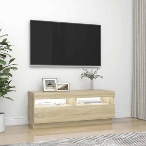 Έπιπλο Τηλεόρασης με Φωτισμό LED Sonoma Δρυς 100 x 35 x 40 εκ. - Pakobazaar