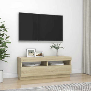 Έπιπλο Τηλεόρασης με Φωτισμό LED Sonoma Δρυς 100 x 35 x 40 εκ. - Pakobazaar