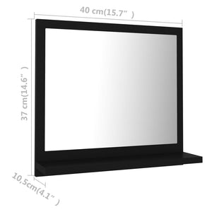 Καθρέφτης Μπάνιου Μαύρος 40 x 10,5 x 37 εκ. Επεξ. Ξύλο