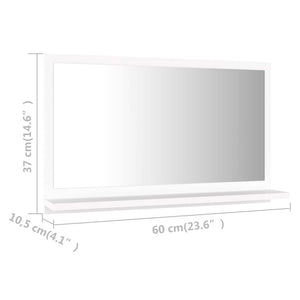 Καθρέφτης Μπάνιου Λευκός 60 x 10,5 x 37 εκ. Επεξ. Ξύλο