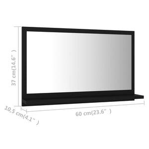 Καθρέφτης Μπάνιου Μαύρος 60 x 10,5 x 37 εκ. Επεξ. Ξύλο
