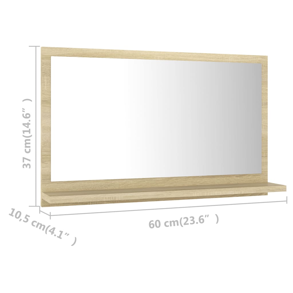 Καθρέφτης Μπάνιου Sonoma Δρυς 60 x 10,5 x 37 εκ. Επεξ. Ξύλο