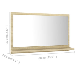 Καθρέφτης Μπάνιου Sonoma Δρυς 60 x 10,5 x 37 εκ. Επεξ. Ξύλο