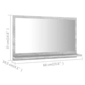 Καθρέφτης Μπάνιου Γκρι Σκυροδέματος 60x10,5x37 εκ. Μοριοσανίδα