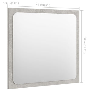 Καθρέφτης Μπάνιου Γκρι Σκυροδέματος 40x1,5x37 εκ. Μοριοσανίδα