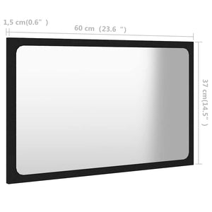 Καθρέφτης Μπάνιου Μαύρος 60 x 1,5 x 37 εκ. από Μοριοσανίδα