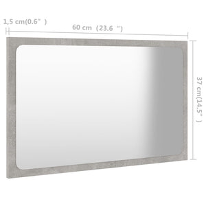Καθρέφτης Μπάνιου Γκρι Σκυροδέματος 60x1,5x37 εκ. Μοριοσανίδα