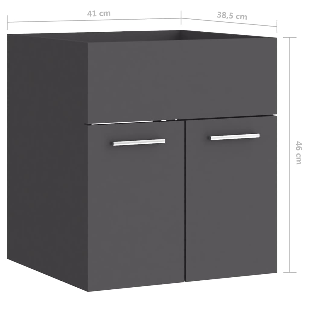 Ντουλάπι Νιπτήρα Γκρι 41 x 38,5 x 46 εκ. από Επεξ. Ξύλο