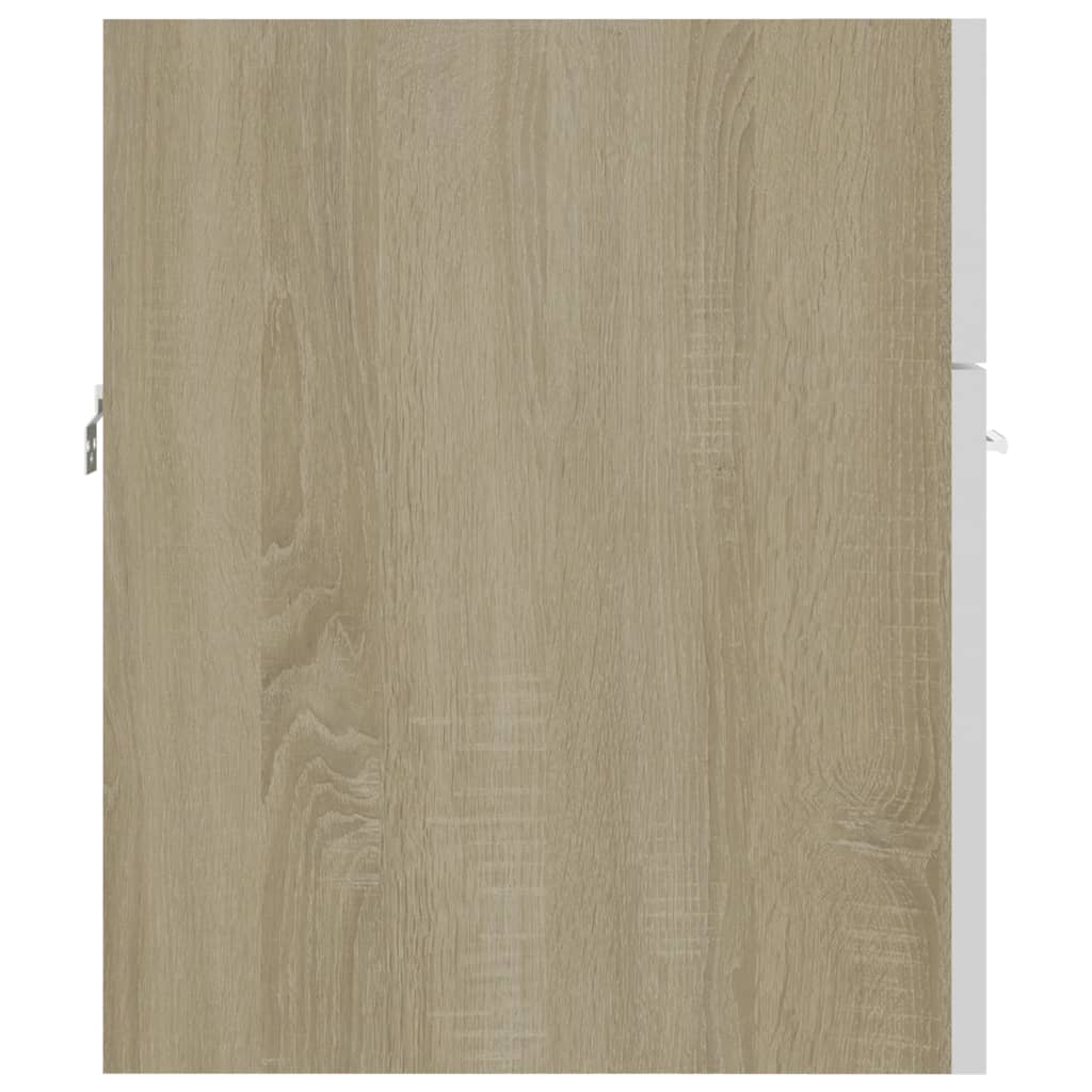 Ντουλάπι Νιπτήρα Λευκό/Sonoma Δρυς 41x38,5x46 εκ από Επεξ. Ξύλο