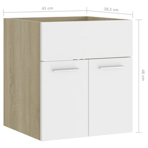 Ντουλάπι Νιπτήρα Λευκό/Sonoma Δρυς 41x38,5x46 εκ από Επεξ. Ξύλο
