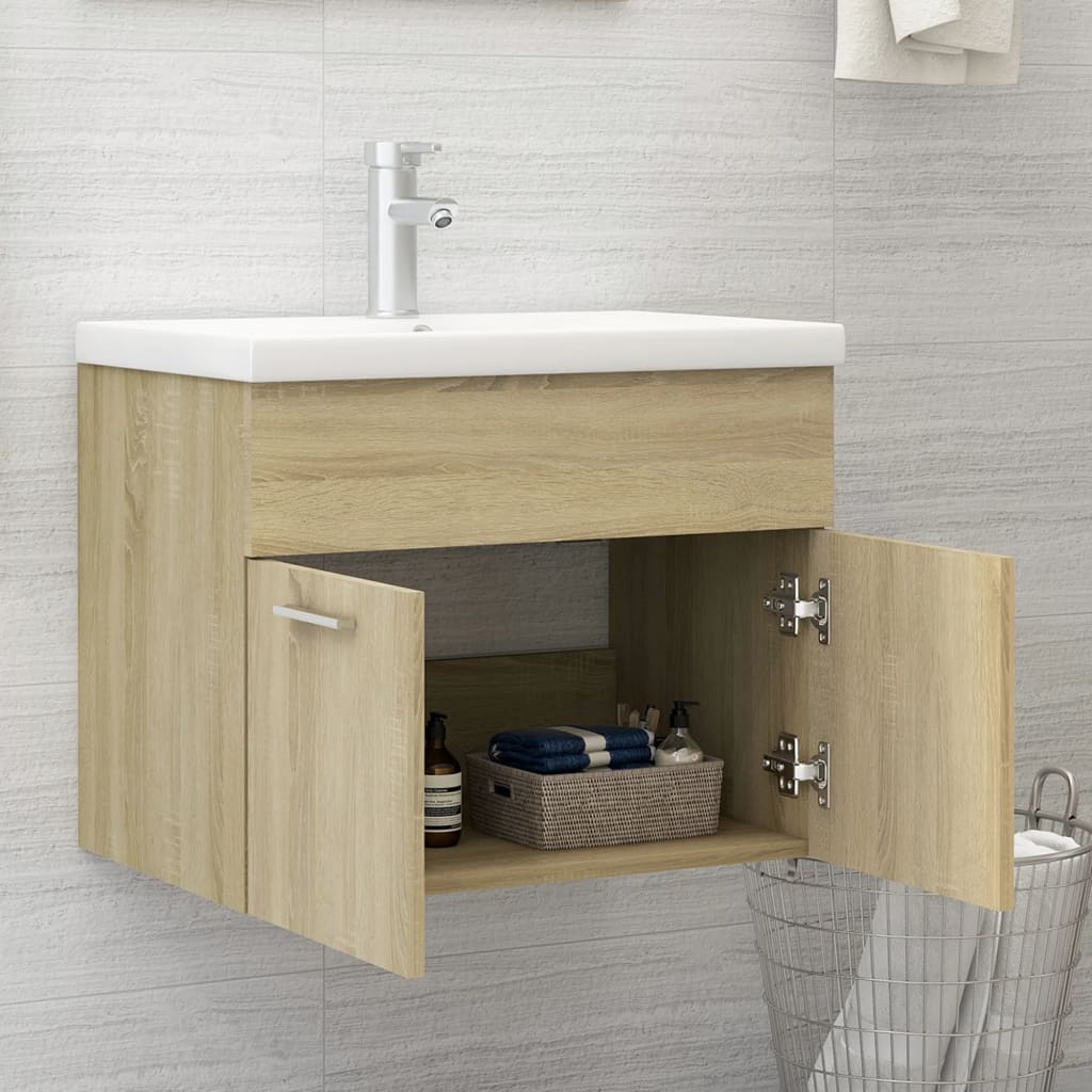 Ντουλάπι Νιπτήρα Sonoma Δρυς 60x38,5x46 εκ. από Επεξ. Ξύλο