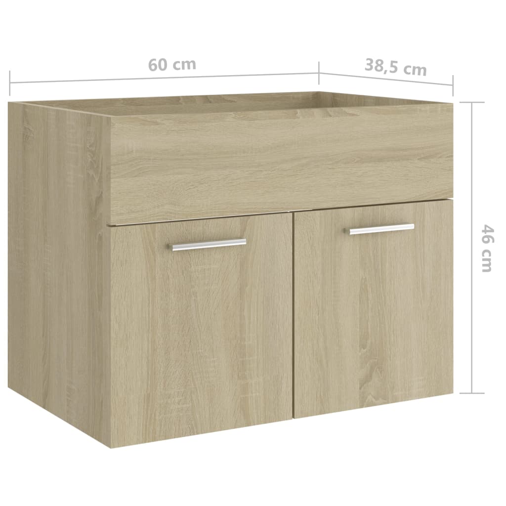 Ντουλάπι Νιπτήρα Sonoma Δρυς 60x38,5x46 εκ. από Επεξ. Ξύλο