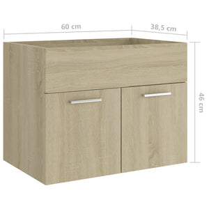 Ντουλάπι Νιπτήρα Sonoma Δρυς 60x38,5x46 εκ. από Επεξ. Ξύλο