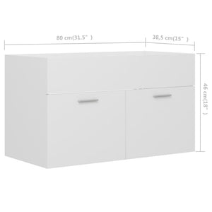 Ντουλάπι Νιπτήρα Λευκό 80 x 38,5 x 46 εκ. από Επεξ. Ξύλο