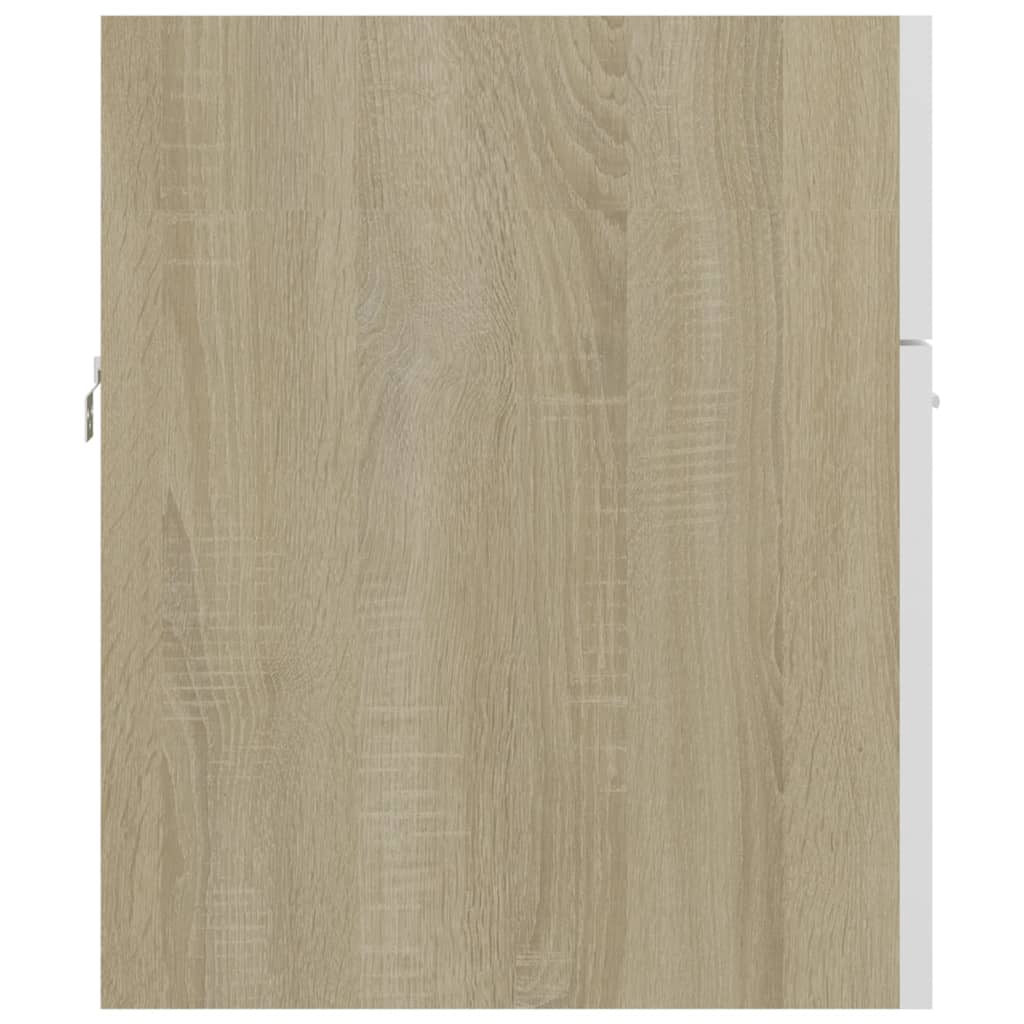 Ντουλάπι Νιπτήρα Λευκό/Sonoma Δρυς 80x38,5x46εκ. από Επεξ. Ξύλο