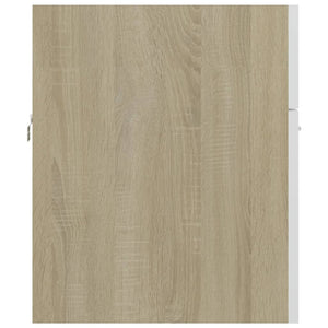 Ντουλάπι Νιπτήρα Λευκό/Sonoma Δρυς 80x38,5x46εκ. από Επεξ. Ξύλο