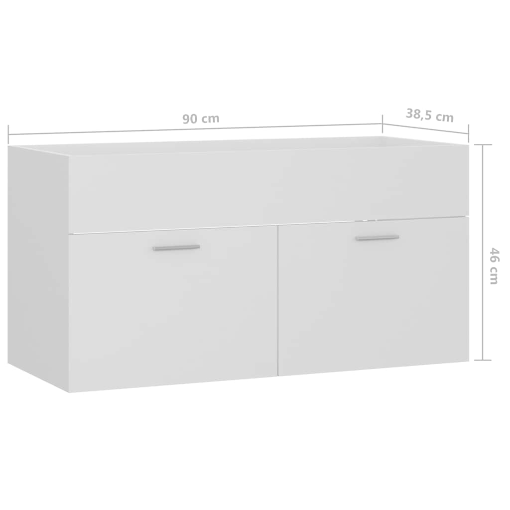 Ντουλάπι Νιπτήρα Λευκό 90 x 38,5 x 46 εκ. από Επεξ. Ξύλο