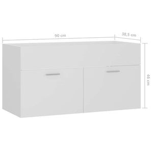 Ντουλάπι Νιπτήρα Λευκό 90 x 38,5 x 46 εκ. από Επεξ. Ξύλο