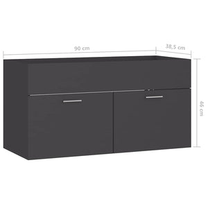 Ντουλάπι Νιπτήρα Γκρι 90 x 38,5 x 46 εκ. από Επεξ. Ξύλο